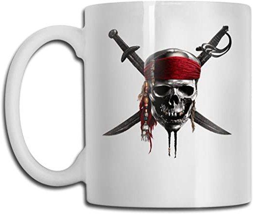Taza de café con el logotipo de los piratas del Caribe, taza de café de 11 oz, taza de café divertida, taza de té, novedad regalo de cumpleaños para hombres y mujeres