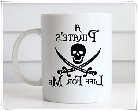 Taza pirata, Piratas del Caribe, La vida de un pirata para mí, Calavera y huesos, Capitán Garfio, Jack Sparrow, Taza de café con refranes, Cita, Taza de cafétaza de té de cerámica de 11 oz, Alto brill